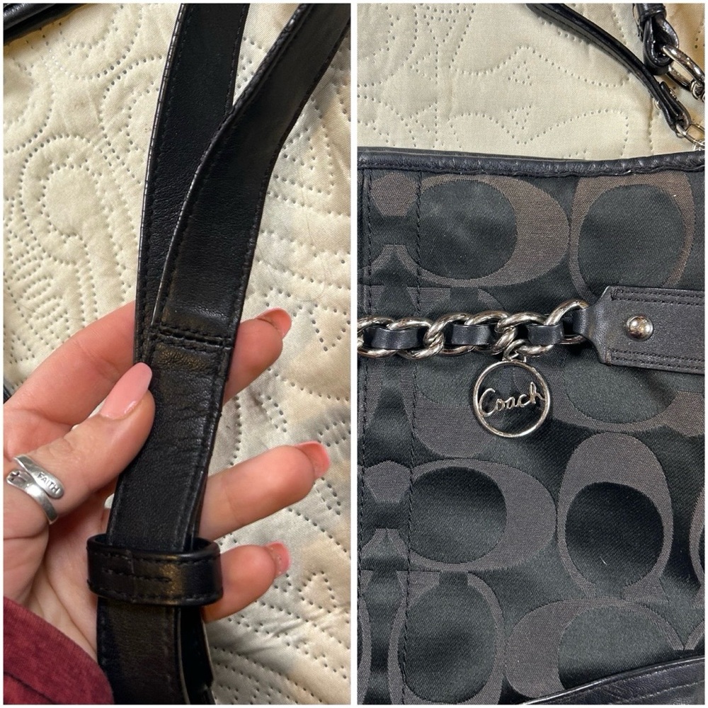 Coach Black Shoulder Bag chained - Picture 9 of 9